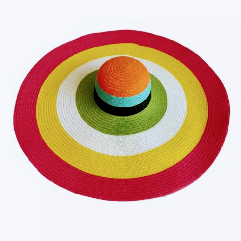 Multi-colored straw hat